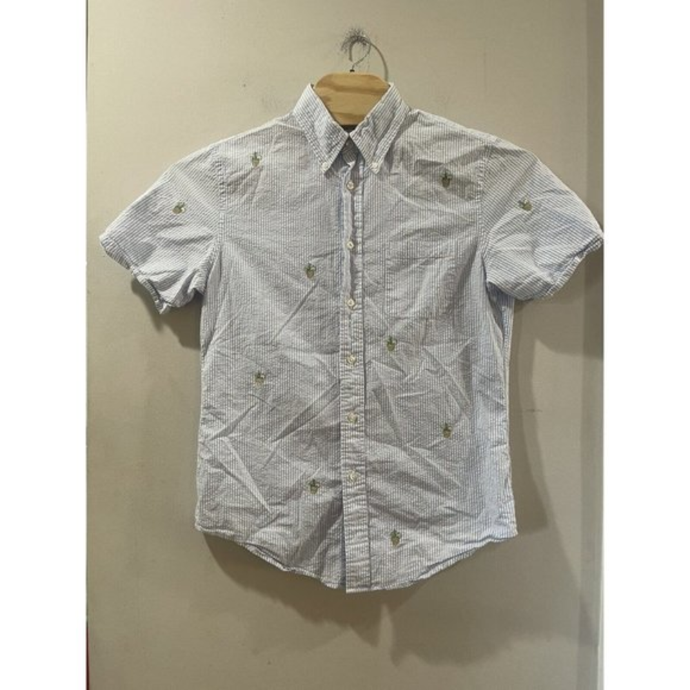 Brooks Brothers Shirt Men’s M‎ Blue Striped 100% Cotton Pineapple Button Down